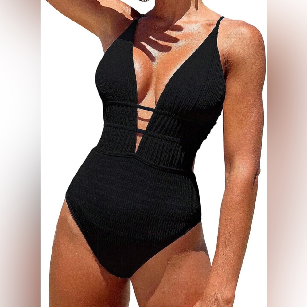 Elegant Black One-Piece Swimsuit